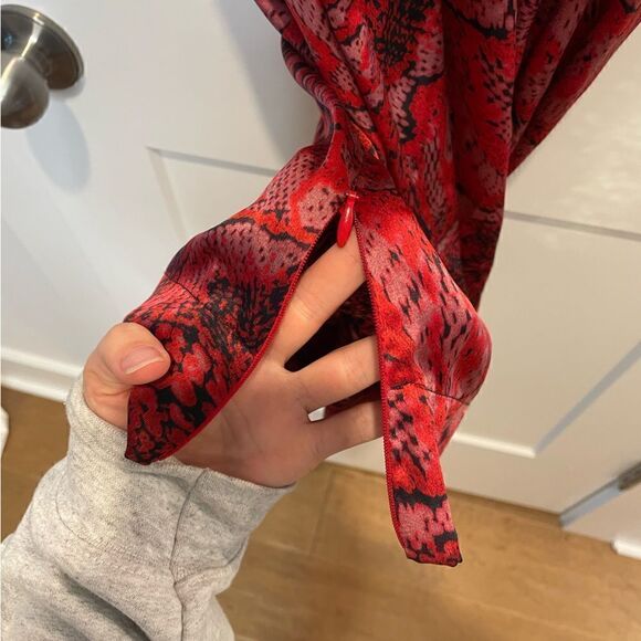 GANNI Snake-Print Silk-Blend Satin Midi Dress - Picture 7 of 10